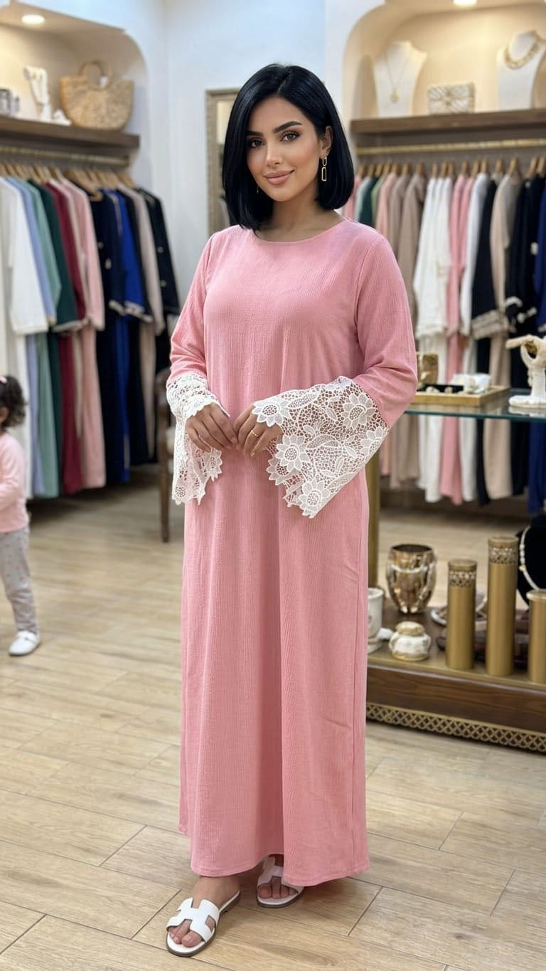 روبة الدانتيل | أناقة محتشمة بلمسة أنثوية 🤎